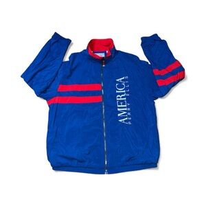 🔥 Perry Ellis America Men’s Track Jacket Windbreaker Light Coat USA Size L 🔥